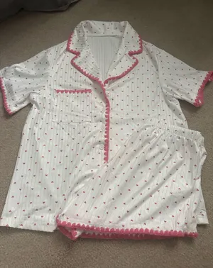 Matching Heart pj set White thumbnail 2