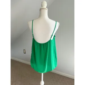 1. STATE Green Cami Top Ruffle Trim Sleeveless Casual Tank Top‎ Size L thumbnail 3