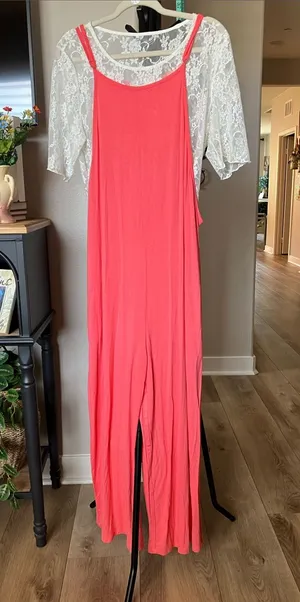 Women’s Coral Sleeveless Jumpsuit thumbnail 1