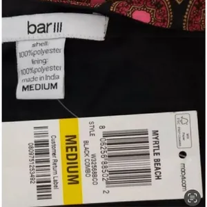 Bar lll Black Pink Printed Short Sheath Dress Size M Sleeveless Scoop Neck thumbnail 8