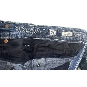 Women Miss Me Jeans Midrise Boot Cut Jeans Marked Size 26 X 31 Embroidery Bling thumbnail 4