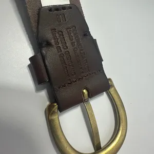 Brown Leather Belt Gold Brass Buckle Womens Medium Classic Western Target Preppy thumbnail 6