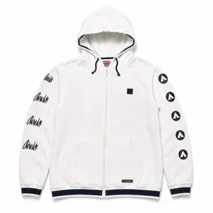 Airwalk White Zip-Up Hoodie Bold Logo Sleeve Graphics Y2K Skater M thumbnail 7