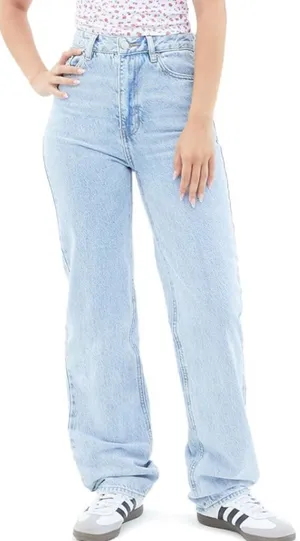 PacSun Light Blue Straight Leg Women's 90’s Boyfriend Jeans. Size-30 thumbnail 1