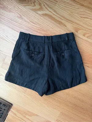 Babaton Aritzia Black Linen Blend Tailored Shorts Size 4 thumbnail 2