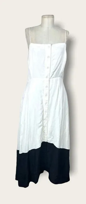 Anthropologie Maeve Colorblocked Contrast Midi Dress White Black‎ Size US XL thumbnail 1