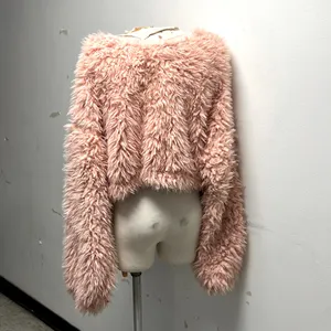 Arizona Jeans LG fluffy cropped light pink sweater thumbnail 2