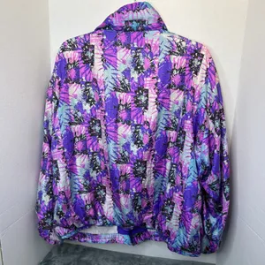 Vintage 80s Colorful Windbreaker Jacket Basic By Southern Classics Women’s Large thumbnail 4