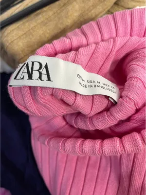 ZARA Pink Turtleneck Crop Sweater Vest Y2K Barbie Festival thumbnail 4