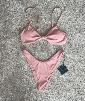 Zaful Ribbed Knot Brazilian Bikini thumbnail 6