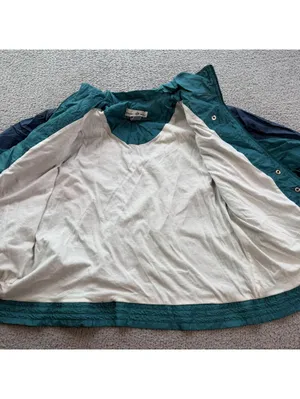 Vintage Early 90s Abstract Colorblock Windbreaker Jacket Teal Purple Boxy Large thumbnail 5