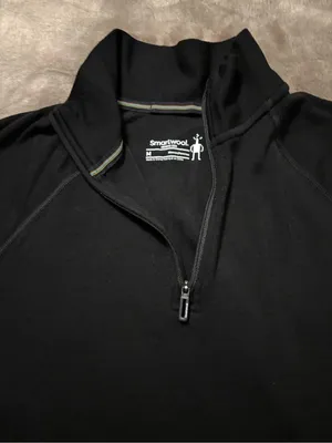 Smartwool Women's Size M Long-Sleeve Black Quarter-Zip Base Layer thumbnail 2