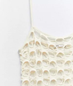 ZARA Crochet Dress Maxi Knit thumbnail 4