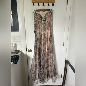 Lulu's Most Beautiful Day Ivory Floral Strapless Watercolor Floral Maxi Dress thumbnail 7