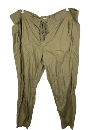 Lou & Grey Straight Taper Khaki Cargo Pants Women’s Size‎ XL Drawstring Green thumbnail 1
