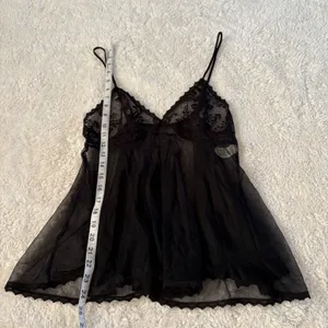 Womens Y2K Sheer Trim Floral Black Whimsigoth Babydoll Coquette M Made in USA thumbnail 4
