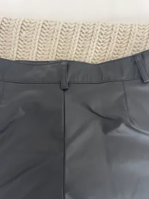 ZARA Black Leather Skort thumbnail 5