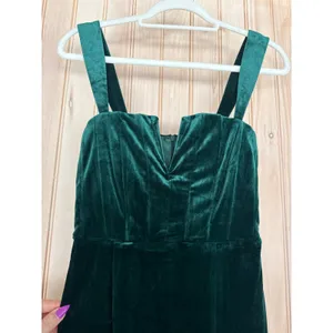 NWT Lulus Pristine Luxury Emerald Green Velvet Bustier Maxi Dress Banquet Sz XS thumbnail 4