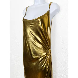 BA&SH Collection Metallic Gold Ruched Draped Backless Midi Dress Sz 1 Small NWT thumbnail 2