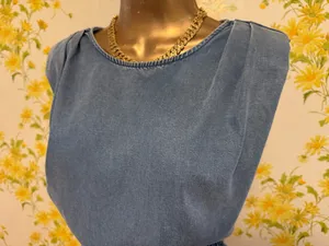 Naked Zebra Shoulder pads denim mini Dress size M thumbnail 2