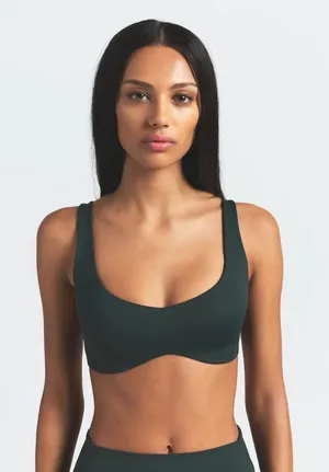 Nike Skims Matte Shaped Bottom Scoop Bra Dark Teal Size XS thumbnail 1