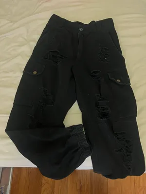 LF Carmar Black Distressed Cargo Pants thumbnail 1