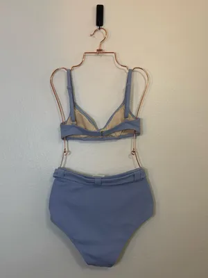 Peony Swimwear Hydrangea Belted Bikini Set Blue thumbnail 2