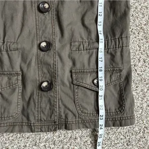 French Cuff Olive Green Military Utility Jacket Casual Medium thumbnail 6