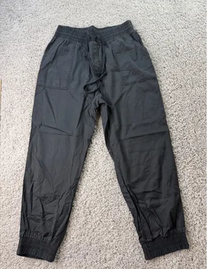A New Day Womens Black Jogger Pants Elastic Drawstring Waist Size Large thumbnail 1