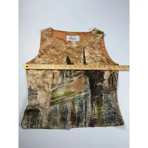 Mable Vintage‎ Sleeveless Top Cityscape Print Artsy Tank Top Size 42 thumbnail 3