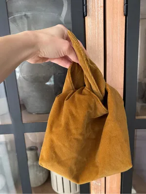 MERIT corduroy tie makeup bag ribbed cosmetics travel pouch caramel neutral thumbnail 7