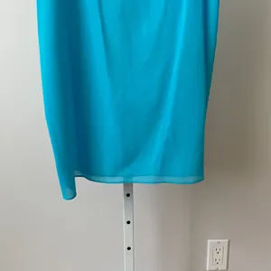 Diane von Furstenberg Designer 12 Blue Luxuty 100% Silk Slip Mini Dress Sheer‎ thumbnail 3