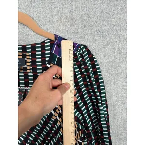 Maeve Size 4 Dress Long‎ Sleeve Geometric Faux Wrap Colorful Womens A-Line thumbnail 6