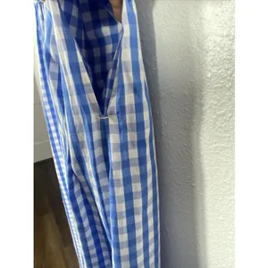 Crown & Ivy Blue Gingham Smocked Midi Dress Sleeveless Womens Size 8 Excellent thumbnail 9