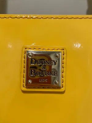 Dooney & Bourke Yellow Patent Leather Tote Shoulder Bag Purse Womens Handbag thumbnail 3