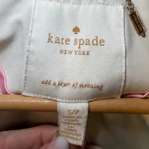 Kate Spade New York Hooded Barn Rain Jacket Cream Ivory Luxury Girly Small‎ thumbnail 3