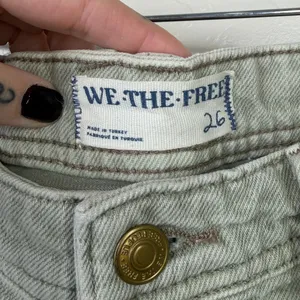 Free People We The Free Western Yoke Sage Green Low Rise Straight Denim Jeans thumbnail 8