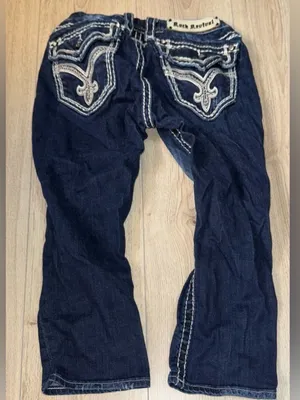 Rock Revival clover Women's Dark Blue Capri crop cropped jeans denim thumbnail 3