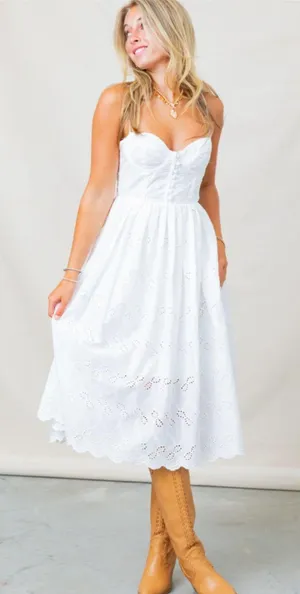 White Eyelet Dress Size L thumbnail 1