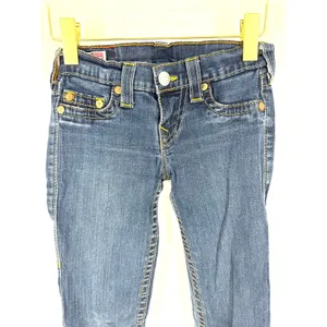 True Religion Casey Skinny Jeans Dark Wash Low Rise Horseshoe Stitch Size 25 thumbnail 2