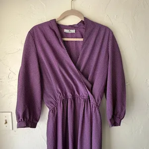 Vintage Jonathan Martin Purple Geometric Midi Dress Kentucky Derby‎ Old Money M thumbnail 3