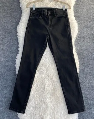 American Eagle Black Hi Rise Skinny Jeans Y2k Grunge Mallgoth Dark Office Siren thumbnail 1