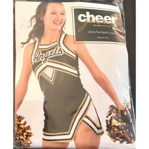 Cheer Fantastic Long Sleeve Bodysuit Leotard Mockneck Zip Back M Navy Blue thumbnail 2