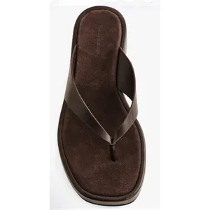 Reformation Eden Platform Flip Flop Espresso Brown Leather Suede Sz 9 NEW $228 thumbnail 2