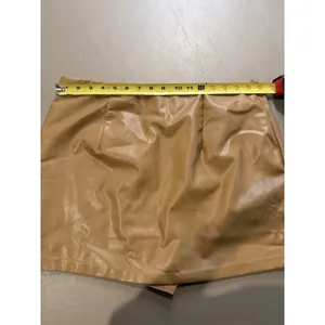 Abercrombie Fitch Women L Light Brown Skirt Short Vegan Leather Casual Cocktail thumbnail 6