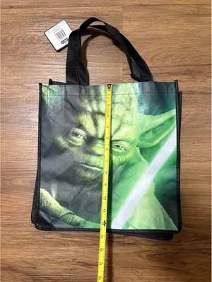 Star Wars Yoda Reusable Tote Bag Green Lightsaber Shopping Bag New With Tags thumbnail 2