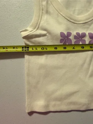 Billabong Block Party White Floral Ribbed Cropped Tank Top Small NEW thumbnail 4