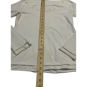 Lululemon Athletic Shirt Womens ~8 White Medium Long‎ Sleeve Casual Scoop #MN5-1 thumbnail 5