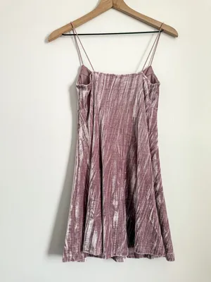 Wild Fable Pink Crushed Velvet Slip Dress Spaghetti Strap Size Small thumbnail 5