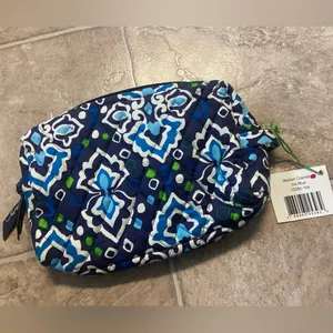 Vera Bradley Navy and Emerald Patterned Cosmetic Bag thumbnail 2